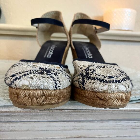 Viscata Barcelona Satuna Limited Edition Canvas Espadrille Wedges Size 9 EU 40 - Picture 4 of 13